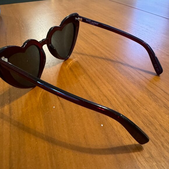 Saint Laurent Heart Sunglasses Dark Red - Picture 3 of 7
